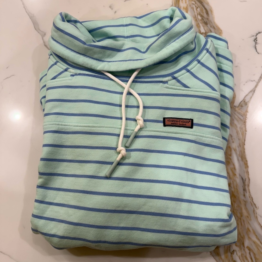 Vineyard Vines Cozy Blue Turtleneck Sweater